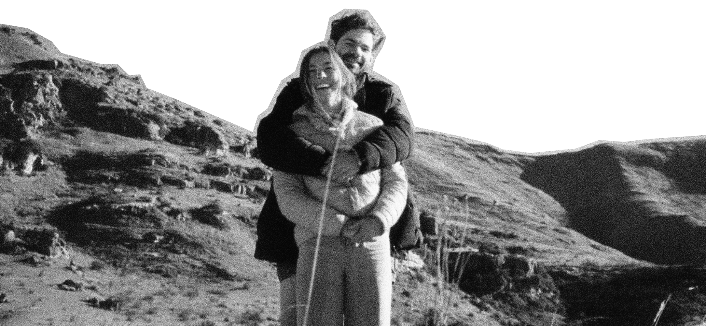 Cribba en Jantie omhels op 'n Fouriesberg berg