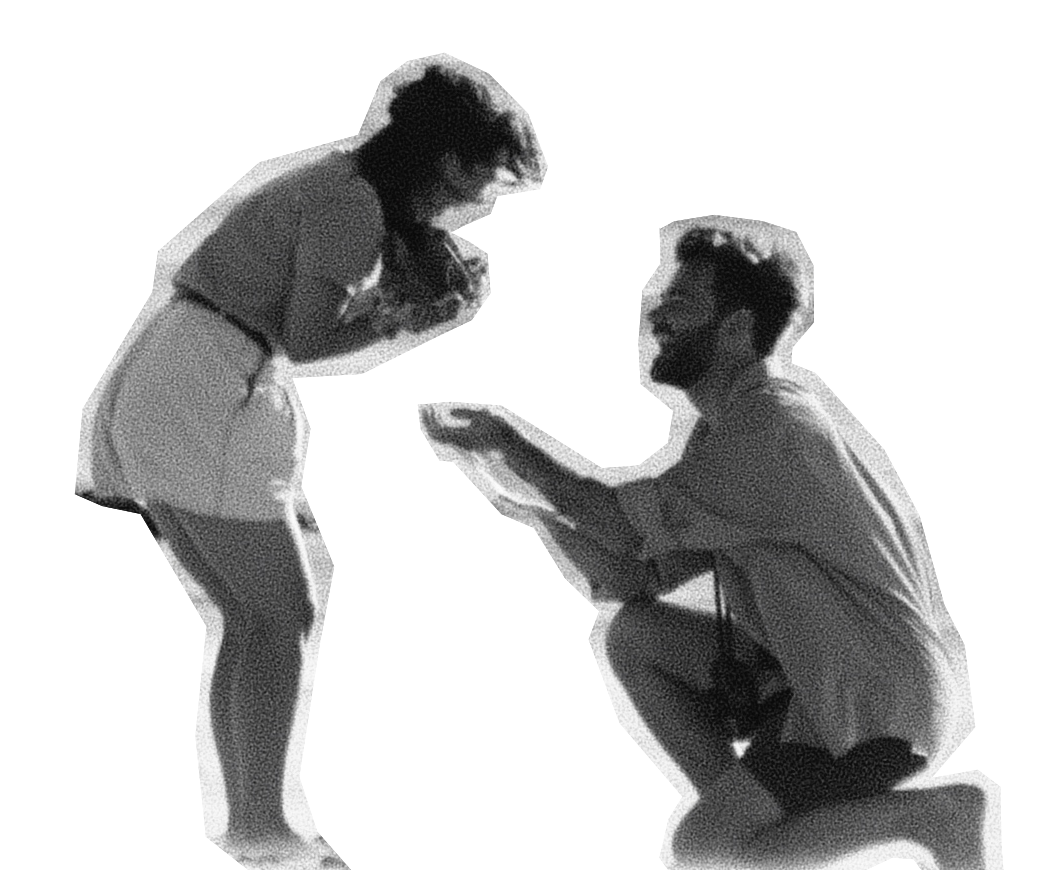 Cribba en Jantie tydens die aansoek